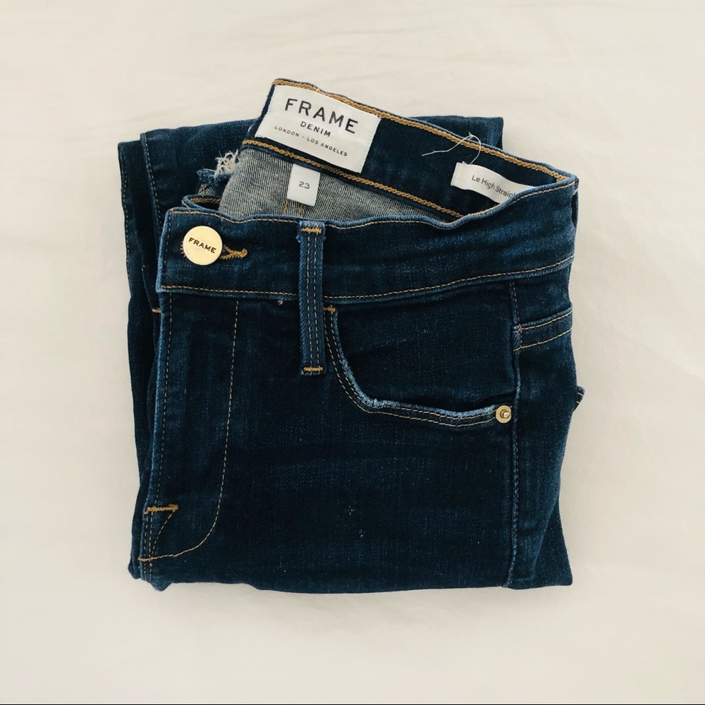 FRAME Le High Straight Jeans
